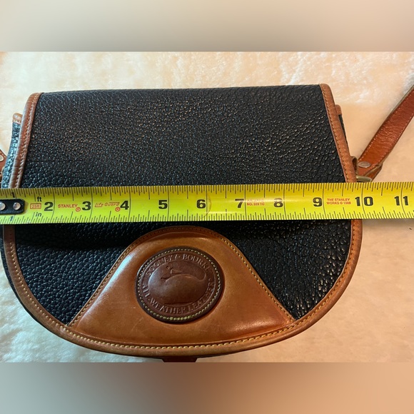 Vintage Dooney & Bourke All Leather saddle Bag Dark Blue Color Made In USA - Picture 15 of 16